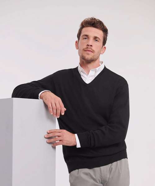 V-neck knitted sweater