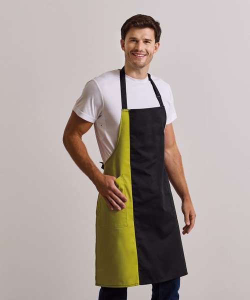 Contrast bib apron